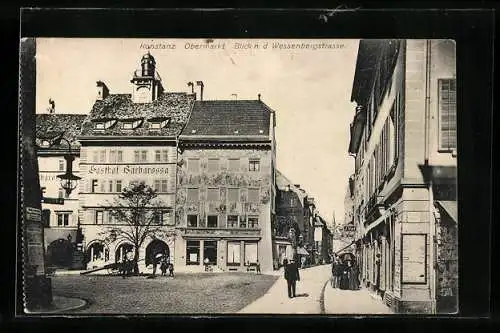 AK Konstanz, Obermarkt mit Blick n. d. Wessenbergstrasse