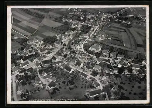 AK Schwenningen /Baden, Gesamtansicht vom Flugzeug aus