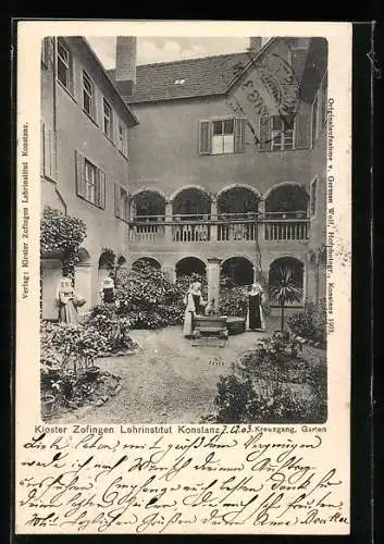 AK Zofingen /Konstanz, Kreuzgang und Garten des Klosters