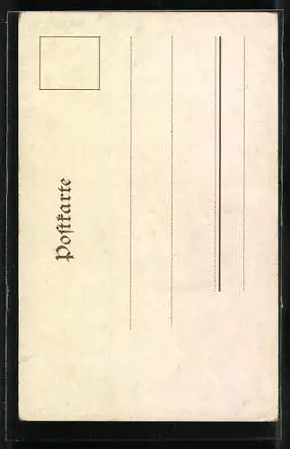 Lithographie Berlin-Tiergarten, Bismarck-Denkmal Reichstagsgebäude