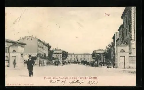 AK Pisa, Piazza della Stazione o viale Principe Amedeo