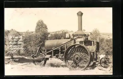 AK Angels Camp, Cal., Lokomobil, Old Lagging Tractor at Angels Camp Museum