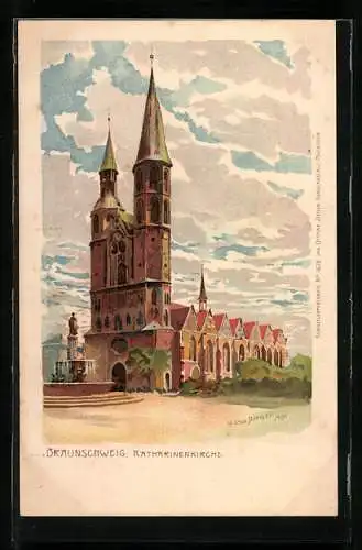 Künstler-AK Zeno Diemer: Braunschweig, Katharinenkirche