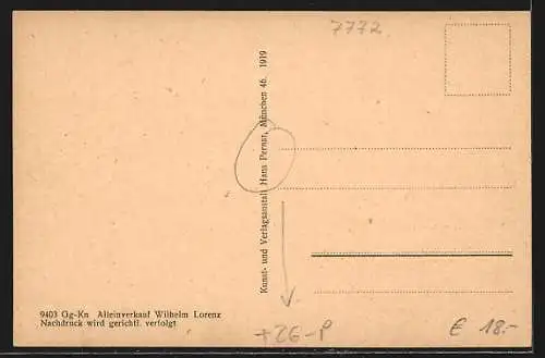 AK Oberuhldingen, Handlung von Wilhelm Lorenz, Ortsansicht aus der Vogelschau