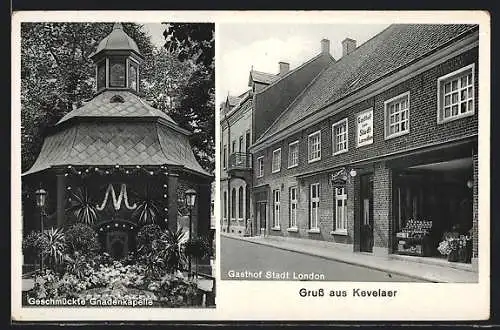 AK Kevelaer, Gasthof Stadt London, Maasstrasse 4, Geschmückte Gnadenkapelle