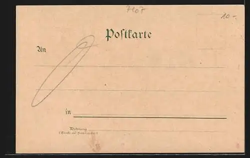 Lithographie Neckarsulm, Rathaus, Hauptstrasse, Königl. Oberamt