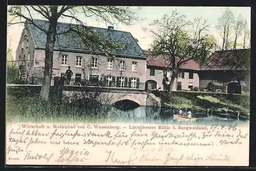 AK Burgwaldniel, Gasthaus und Wellenbad Lüttelforster Mühle von C. Wassenberg