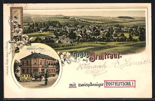 Lithographie Irmtraut, Gasthaus zur Post, Panorama um 1900