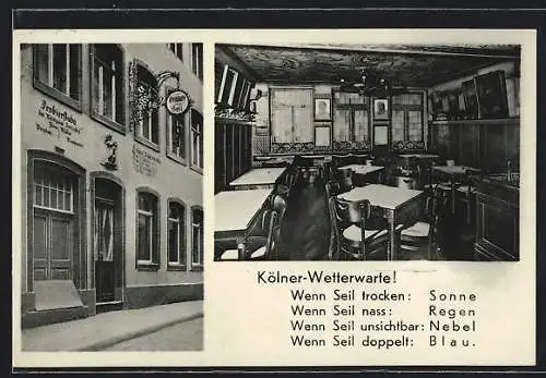 AK Köln a. Rh., Cafe-Weinstube zum Seil, Lintgasse 9