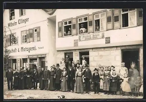 Foto-AK Murrhardt, Gasthof & Metzgerei Wilhelm Ellinger