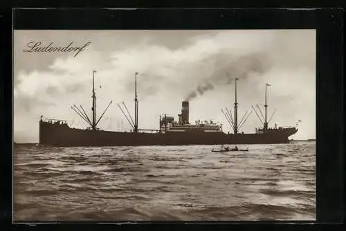 AK Handelsschiff Ludendorf macht leichte Fahrt
