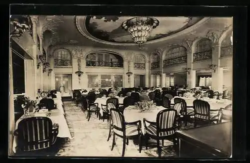 AK Passagierschiff New York, Speisesaal I. Klasse, Hamburg-Amerika-Linie