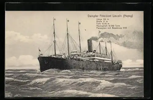 AK HAPAG-Dampfer Präsident Lincoln