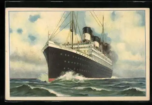 AK Passagierschiff Re Vittorio bei Wellengang, Bugansicht, Navigazione Generale Italiana