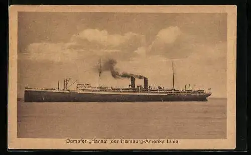 AK Dampfer Hansa, Hamburg-Amerika Linie