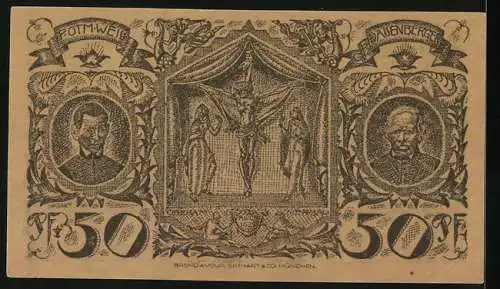 Notgeld Oberammergau 1921, 50 Pfennig, Passion 1639, P. Otm. Weiss, Daisenberger