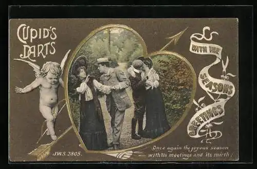 AK Amor beobachtet zwei Pärchen in einem Herzen