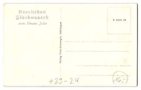 Mini-AK Stühlingen, Oberstadt aus der Vogelschau