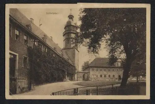 Siegelmarken-AK Ohrdruf, Zeppelin überm Truppenübungsplatz, Wasserturm, Genesungsheim