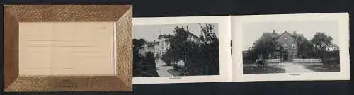Leporello-AK Kellenhusen i. H., Hotels Villa Seestern und Deutsches Haus, Pensionat zur Tanne, J. Rüssaus Strandhalle