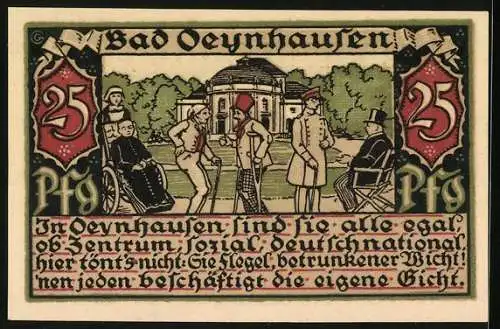 Notgeld Bad Oeynhausen i. W., 25 Pfennig, Blick auf das Schloss