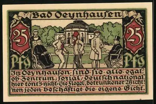 Notgeld Bad Oeynhausen i. W., 25 Pfennig, Blick auf das Schloss