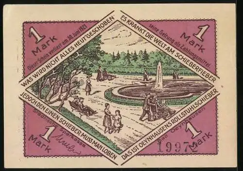 Notgeld Bad Oeynhausen 1921, 1 Mark, Kurhaus