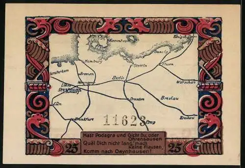 Notgeld Bad Oeynhausen 1921, 25 Pfennig, Bahnhof