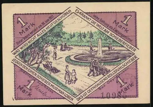 Notgeld Bad Oeynhausen 1921, 1 Mark, Kurhaus