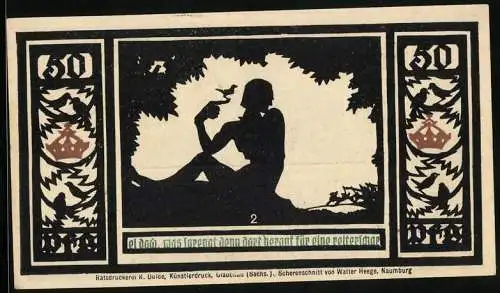 Notgeld Quedlinburg 1921, 50 Pfennig, Heinrich sieht herannahende Reiter