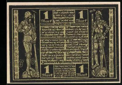 Notgeld Fränkisch-Crumbach 1921, 1 Mark, Gedicht zum Rodenstein