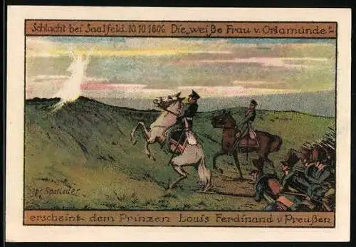 Notgeld Orlamünde 1921, 50 Pfennig, Schlacht bei Saalfeld, Stadtwappen