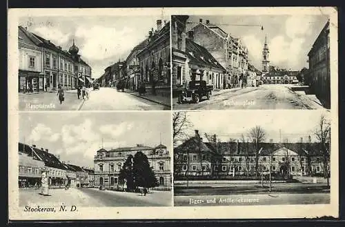 AK Stockerau, Hauptstrasse, Rathausplatz, Sparkassaplatz