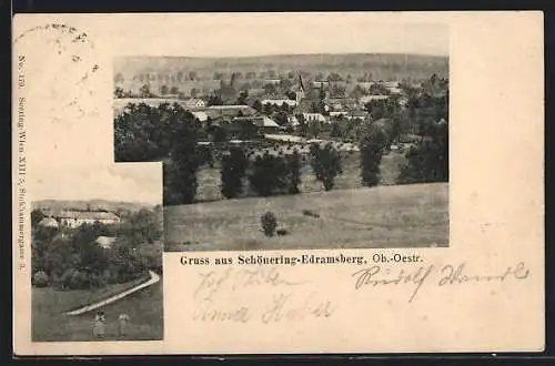 AK Wilhering /Ob.-Oestr., Schönering-Edramsberg aus der Vogelschau