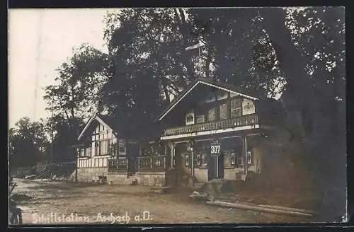 AK Aschach a. D., Blick auf die Schiffstation