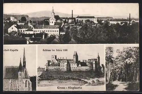 AK Gross-Siegharts, Gesamtansicht, Bründl-Kapelle, am Berg