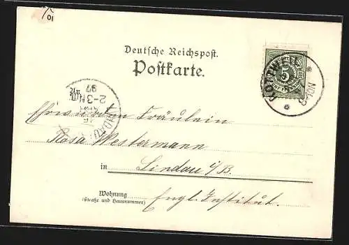 Lithographie Freiburg i. B., Münster im Stadtbild, Waldsee mit Gasthaus