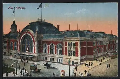 AK Kiel, Bahnhof aus der Vogelschau