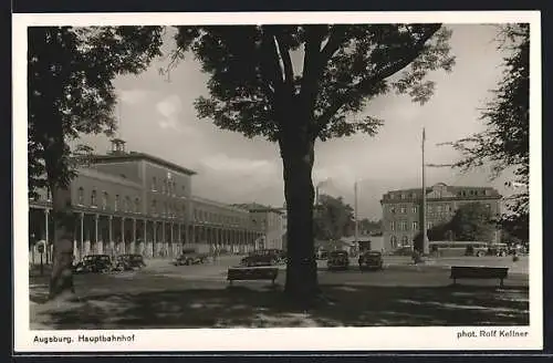 AK Augsburg, Bus vor dem Hauptbahnhof