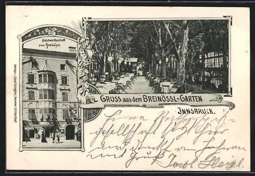 AK Innsbruck, Gasthaus zum Breinössl, Gartenlokal