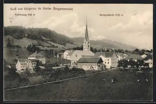 AK Lingenau i. Bregenzerwald, Ortsansicht mit Rothenberg