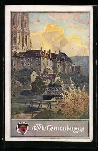 AK Deutscher Schulverein Nr. 233: Klosterneuburg, Ortsansicht mit kleiner Brücke