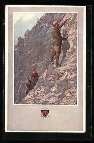 AK Deutscher Schulverein Nr.: 345, Bergsteiger erklimmen den Berg