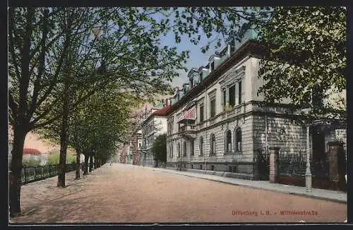 AK Offenburg, Blick in die Wilhelmstrasse