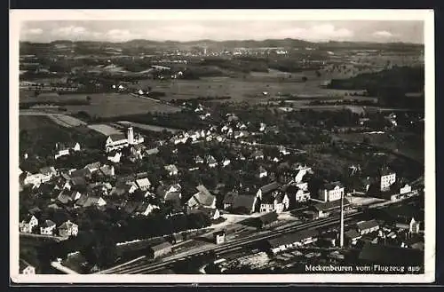 AK Meckenbeuren, Ortsansicht vom Flugzeug aus gesehen