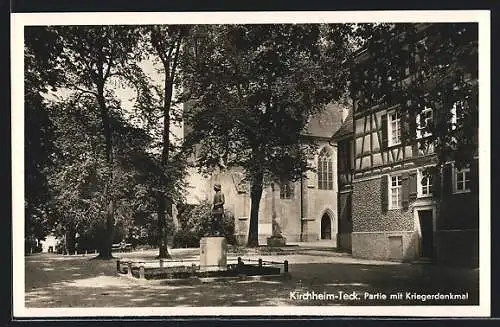AK Kirchheim-Teck, Partie mit Kriegerdenkmal
