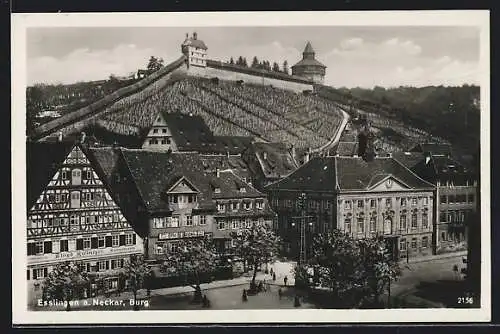 AK Esslingen / Neckar, Kolonialwarengeschäft, Bes. Alfred Kielmeyer, Geschäft Bes. Otto H. Borst und Burg