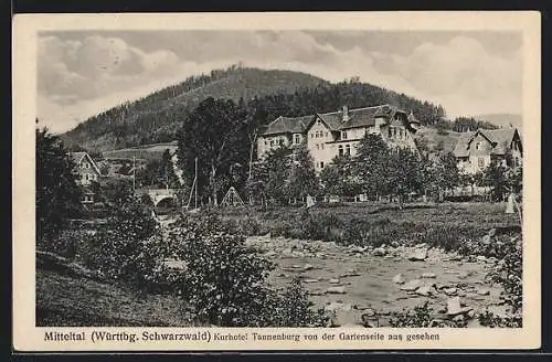 AK Mitteltal / Schwarzwald, Kurhotel Tannenburg von der Gartenseite aus gesehen