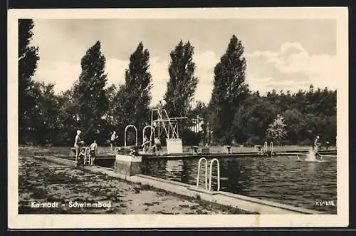 AK Karstädt / Perleberg, Schwimmbad mit Badenden