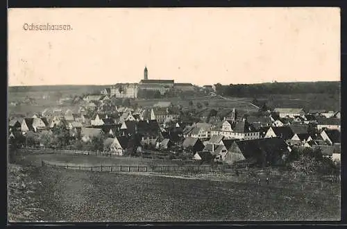 AK Ochsenhausen, Ortsansicht mit Kirche